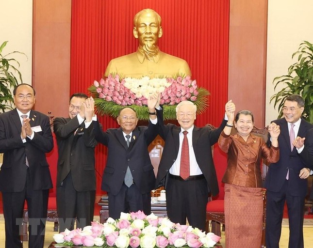 Hình ảnh Tổng Bí thư Nguyễn Phú Trọng tiếp Chủ tịch Quốc hội Campuchia ảnh 7
