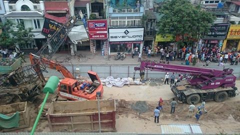 Sập cần cẩu dự án đường sắt Nhổn - Ga Hà Nội ảnh 5