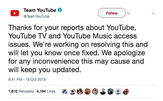 YouTube xin lỗi người dùng vì lỗi không thể truy cập ảnh 2