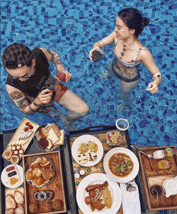 “Rich kid” bây giờ vừa bơi lội dưới nước, vừa thưởng thức bữa ăn "thả trôi" sang chảnh ảnh 5