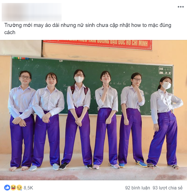 Đồng phục áo sơ mi trắng, quần bà ba tím cực chất của nữ sinh "trường người ta" ảnh 1