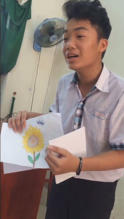 Tham gia phong trào hoa hướng dương, cậu bạn chỉ mất 5 phút để vẽ xong 1 "kiệt tác" ảnh 3