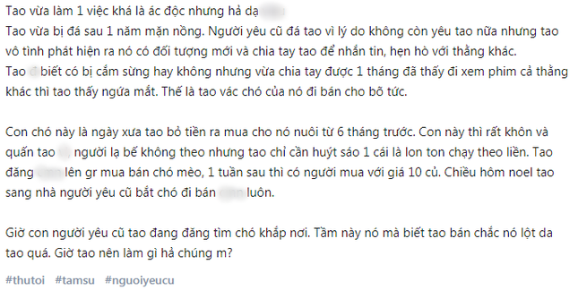 Cay cú vì bị "đá", nam thanh niên trộm chó của người yêu cũ đi bán gây tranh cãi khắp MXH ảnh 1