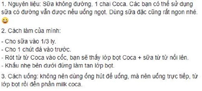 Bạn có biết về "cơn sốt" milk coke - hỗn hợp coca cola và sữa không đường? ảnh 2