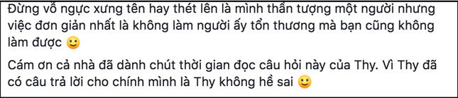 Bảo Thy bất ngờ lên tiếng về thái độ cứng rắn với fan trên Facebook ảnh 3