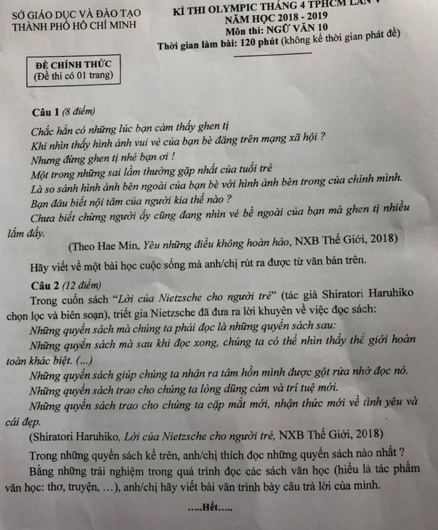 “Ghen tị với người khác trên mạng xã hội” vào đề Văn ảnh 1
