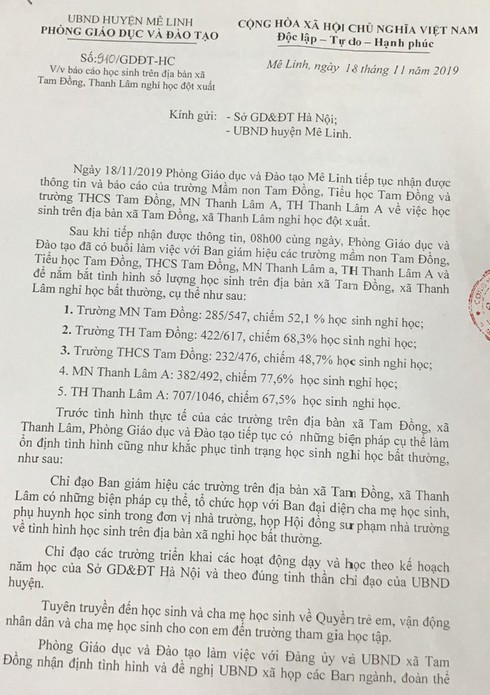 Hơn 2.000 học sinh ở Hà Nội vẫn tiếp tục nghỉ học để phản đối xây dựng công viên ảnh 1