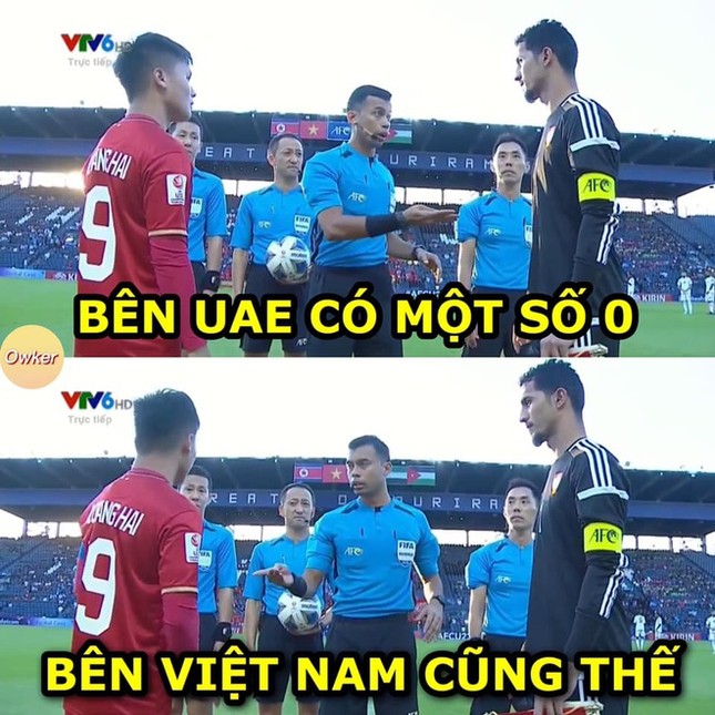Cư dân mạng chế ảnh thủ môn Bùi Tiến Dũng lăn xả trong trận hòa U23 UAE ảnh 5