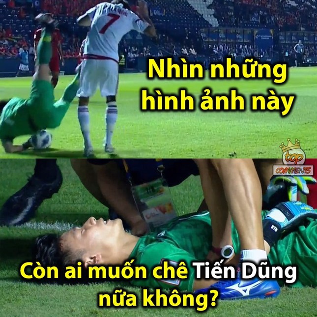 Cư dân mạng chế ảnh thủ môn Bùi Tiến Dũng lăn xả trong trận hòa U23 UAE ảnh 8