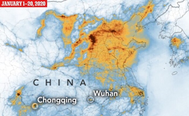 Cách ly chống dịch 2 tháng, Trung Quốc thoát nạn ô nhiễm trên diện rộng qua ảnh NASA ảnh 1