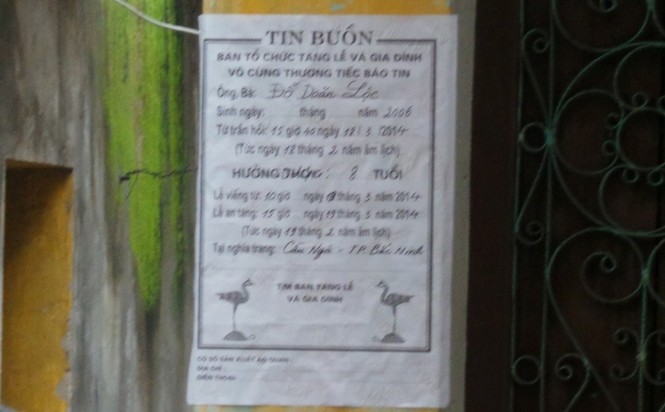 Nhói lòng đám tang bé 8 tuổi bị bố đánh chết - ảnh 1
