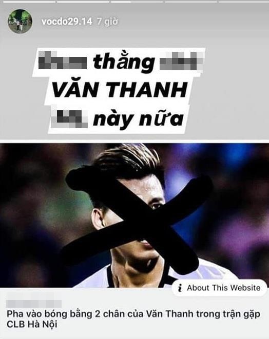 Bạn gái hậu vệ Văn Dũng xúc phạm Vũ Văn Thanh, 'thách thức' dư luận - ảnh 1