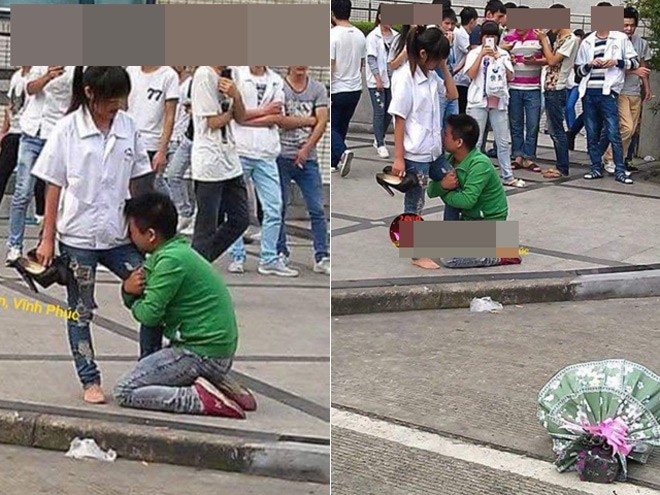 Thanh niên quỳ gối xin lỗi bạn gái gây xôn xao dân mạng - ảnh 1