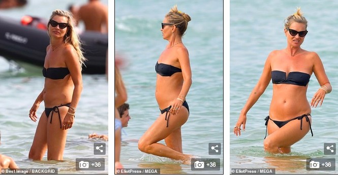 'Huyền thoại làng mốt' Kate Moss tự tin mặc bikini bé xíu ở tuổi 45 - ảnh 3