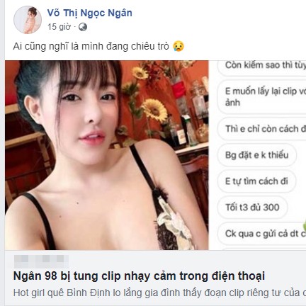 Ngân 98 - tình cũ Lương Bằng Quang bị tung clip nhạy cảm trên web lạ - ảnh 1