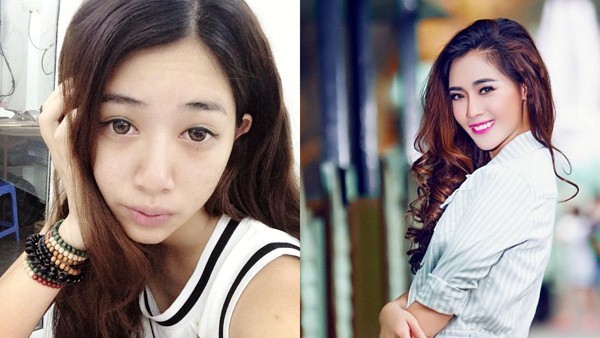 Hà Min là mẫu teen nổi tiếng trong giới trẻ Hà Thành. Cô may mắn sở hữu chiều cao vượt trội nhưng với gương mặt mộc, Hà Min lại để lộ nhiều khuyết điểm: da sần sùi, mắt thiếu sức sống... Hình ảnh cho thấy sức mạnh của make up đã biến một cô gái bình thường trở nên xinh đẹp vượt trội