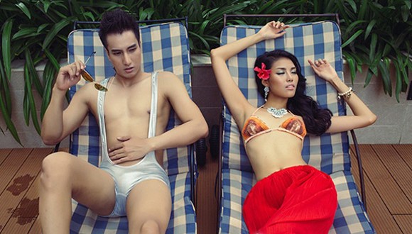 Siêu mẫu Lan Khuê nóng bỏng với bikini đan len - ảnh 4