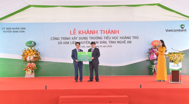 Vietcombank xây dựng trường cho học sinh trên quê hương Chủ tịch Hồ Chí Minh - ảnh 1