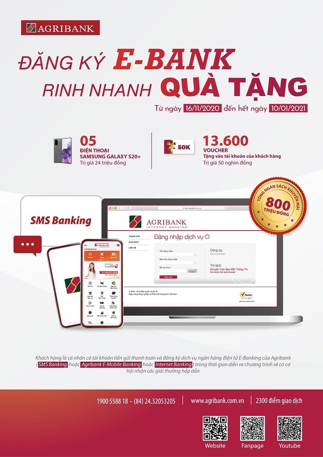 Cùng Agribank Đăng ký E-Bank – rinh nhanh quà tặng - ảnh 1