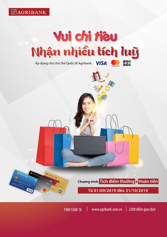 Vui chi tiêu nhận nhiều tích lũy cùng thẻ quốc tế Agribank - ảnh 1
