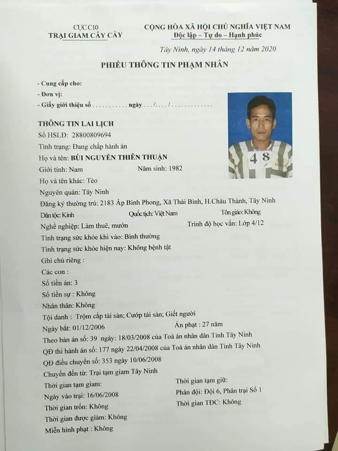 Hai phạm nhân thụ án tội giết người trốn khỏi Trại giam Cây Cầy - ảnh 2