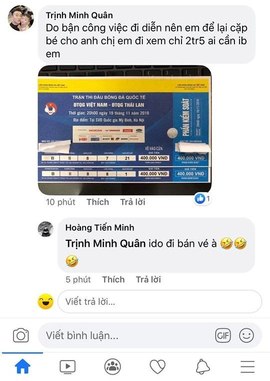Ca sĩ Minh Quân lên tiếng khi bị cho là ‘cò’ vé trận Việt Nam-Thái Lan - ảnh 1