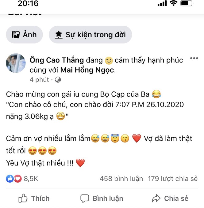 Ông Cao Thắng - Đông Nhi hạnh phúc đón con gái đầu lòng - ảnh 1