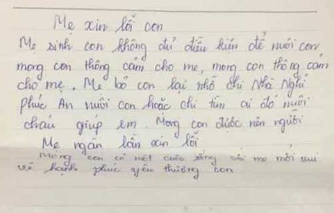 Bé sơ sinh bị bỏ rơi tại cổng nhà nghỉ cùng lá thư “mẹ ngàn lần xin lỗi” - ảnh 2