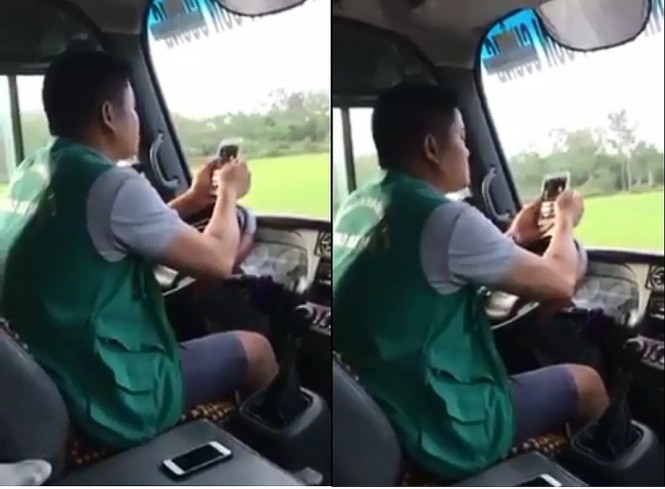 Xử phạt 700 ngàn đồng tài xế bấm điện thoại, dùng khuỷu tay điều khiển vô lăng - ảnh 1