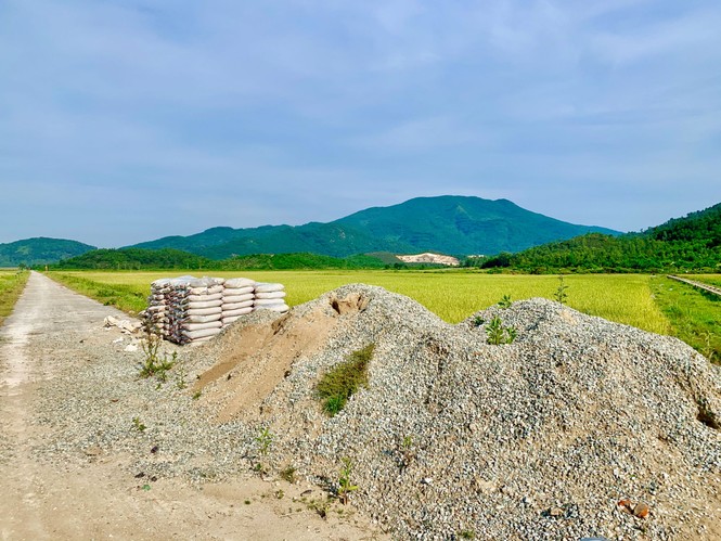  Nhà thầu “bặt vô âm tín”, hàng chục tấn xi măng hóa đá giữa cánh đồng - ảnh 1