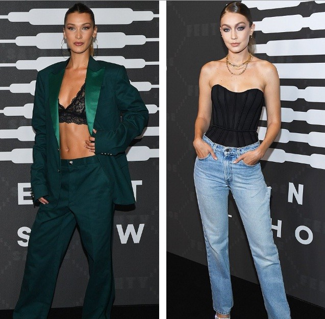 Bella Hadid nội y ren mỏng tang, chị gái Gigi Hadid mặc quần rách - ảnh 2