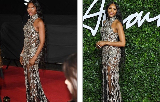 Naomi Campbell mặc xuyên thấu khoe đường cong siêu mẫu trứ danh - ảnh 4