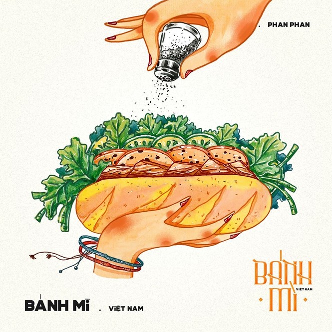 Bộ tranh vẽ bánh mì Việt Nam khiến dân mạng 'phát thèm' - ảnh 1