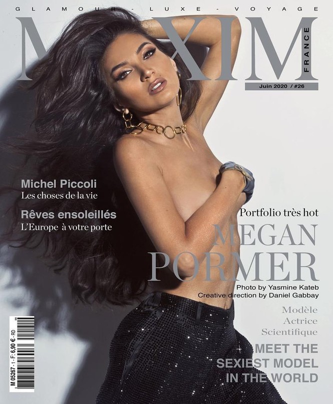 Người đẹp 9x Megan Pormer hững hờ che ngực trần trên bìa Maxim - ảnh 1