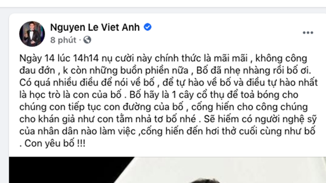 Việt Anh đau đớn khi nghe tin “bố” Hoàng Dũng mất - ảnh 1