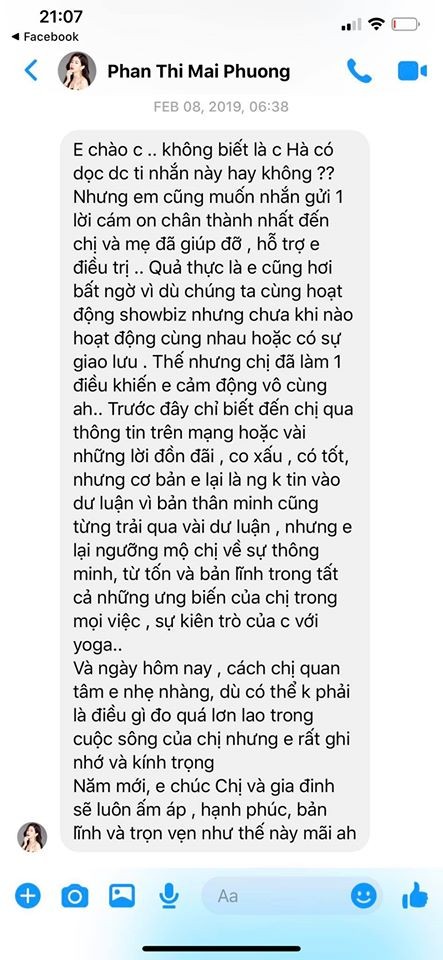 Hồ Ngọc Hà hé lộ tin nhắn cuối cùng của Mai Phương dành cho mình - ảnh 1