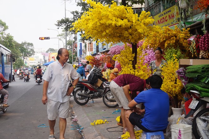 TPHCM: Hoa cảnh làm từ vải 'đổ bộ' xuống phố - ảnh 1