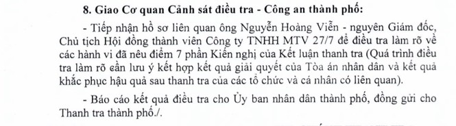 Chuyển hồ sơ cho Công an TPHCM điều tra nguyên giám đốc Công ty 27/7 - ảnh 1