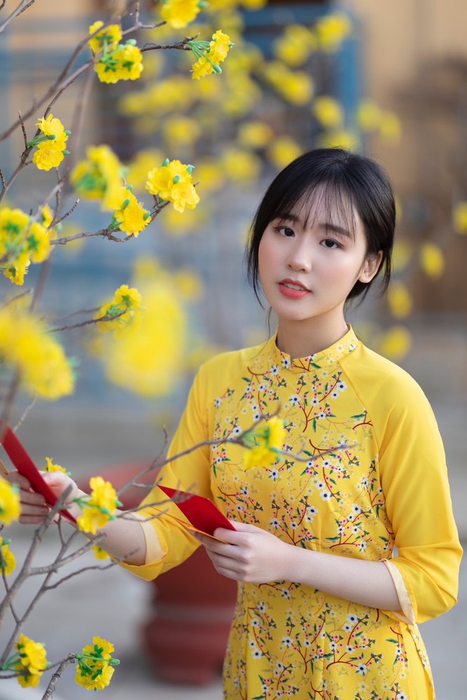 Rực rỡ sắc vàng với bộ ảnh áo dài Việt Nam đón Tết của du học sinh tại Mỹ - ảnh 9