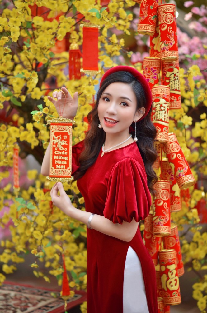 Á khôi Nghiêm Hoàng Diễm Anh hóa thân trong màu sắc hoa Đào - ảnh 3