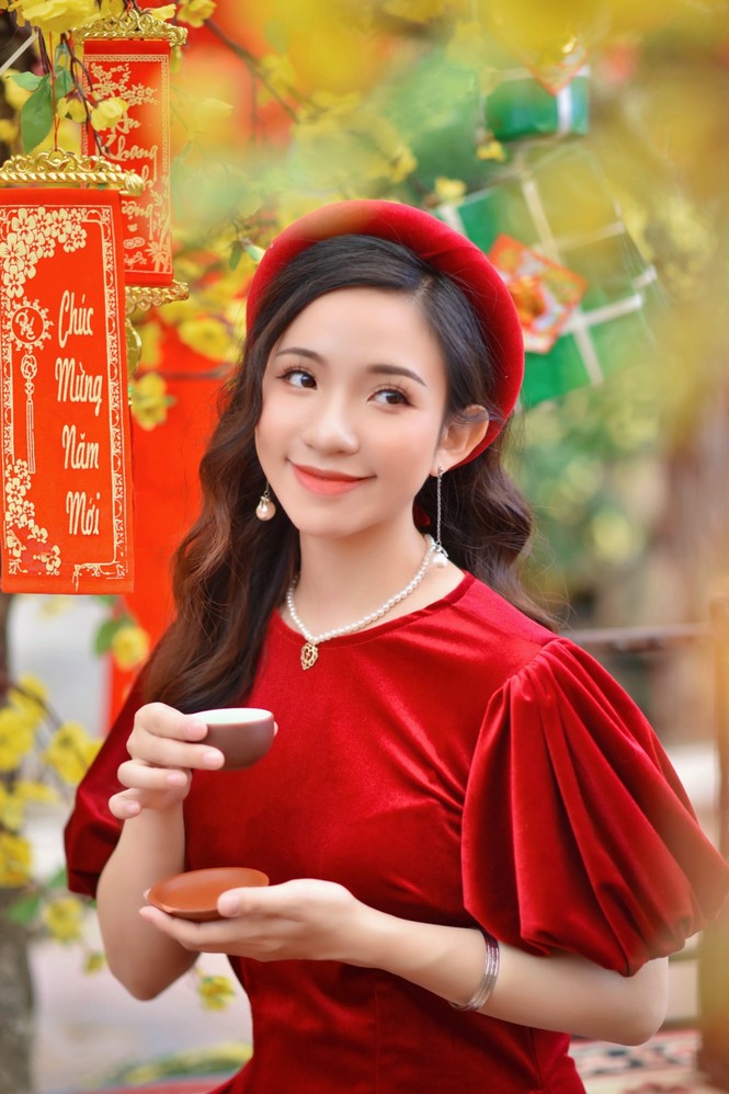 Á khôi Nghiêm Hoàng Diễm Anh hóa thân trong màu sắc hoa Đào - ảnh 1