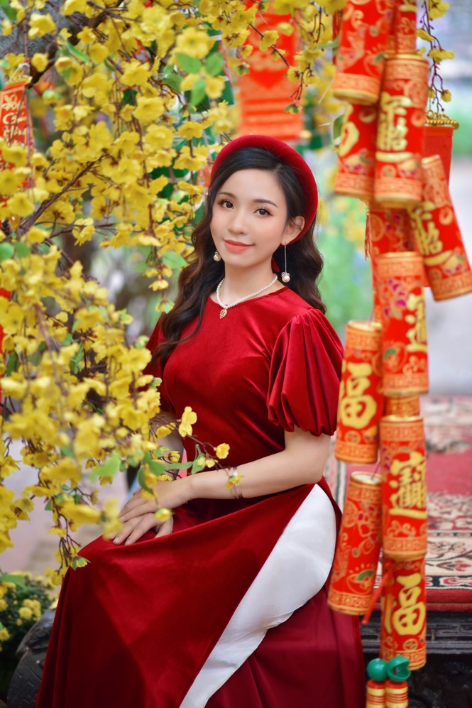 Á khôi Nghiêm Hoàng Diễm Anh hóa thân trong màu sắc hoa Đào - ảnh 4