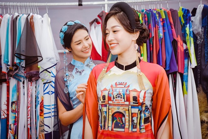 Thiết kế áo dài từ lâu nhưng mãi bây giờ, Ngọc Hân mới mời được người đặc biệt này tới xem - ảnh 4