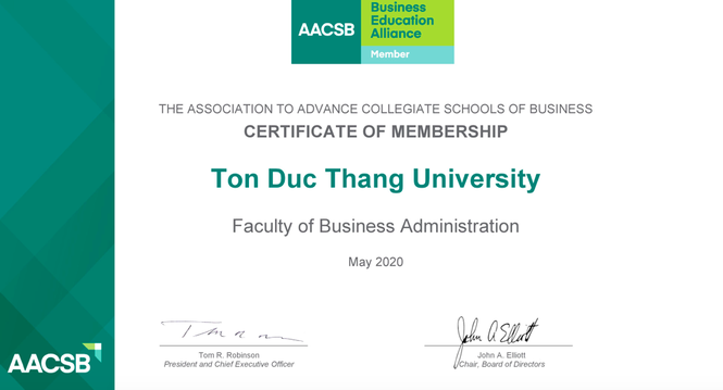 Khoa Quản trị Kinh doanh, trường ĐH Tôn Đức Thắng trở thành viên của AACSB - ảnh 1