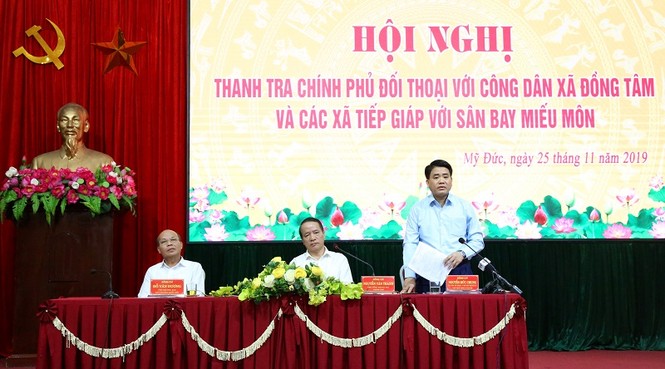 Thanh tra Chính phủ, Chủ tịch Hà Nội đối thoại người dân xã Đồng Tâm - ảnh 1