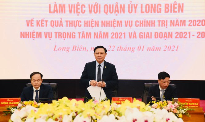 Bí thư Vương Đình Huệ: Long Biên phải vừa làm giàu, vừa làm đẹp - ảnh 1