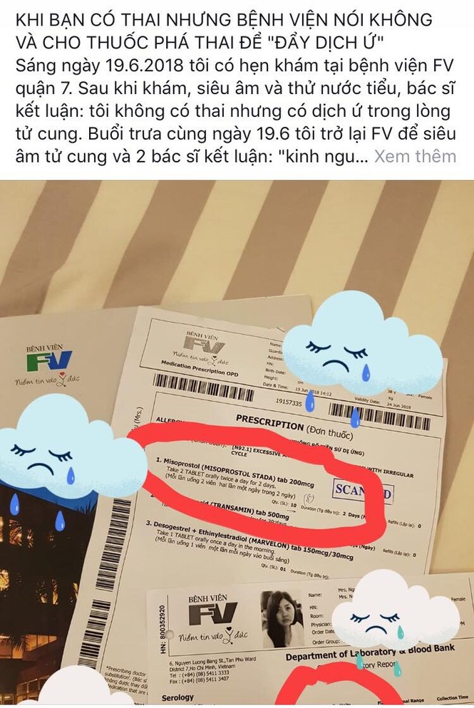 Bệnh viện FV bị tố cấp thuốc phá thai cho bệnh nhân mang thai - ảnh 1