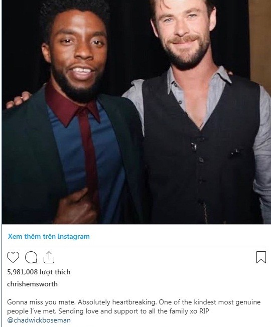 Chadwick Boseman: Lời tưởng nhớ của các diễn viên Marvel sau cái chết