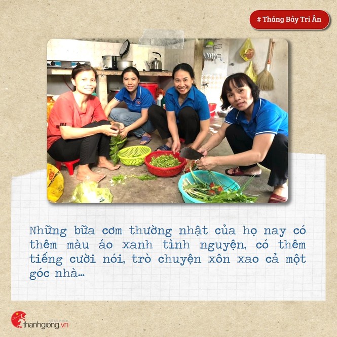 Tháng Bảy tri ân: Những bữa cơm cùng màu áo xanh nghĩa tình - ảnh 3