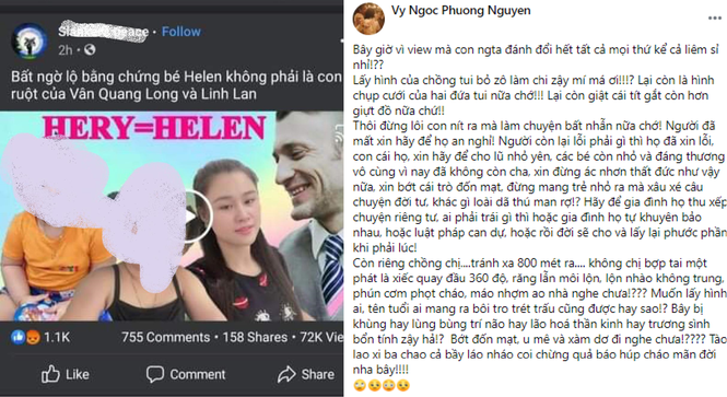 Ca sĩ Phương Vy bức xúc khi chồng bị ghép ảnh với vợ cố ca sĩ Vân Quang Long - ảnh 1